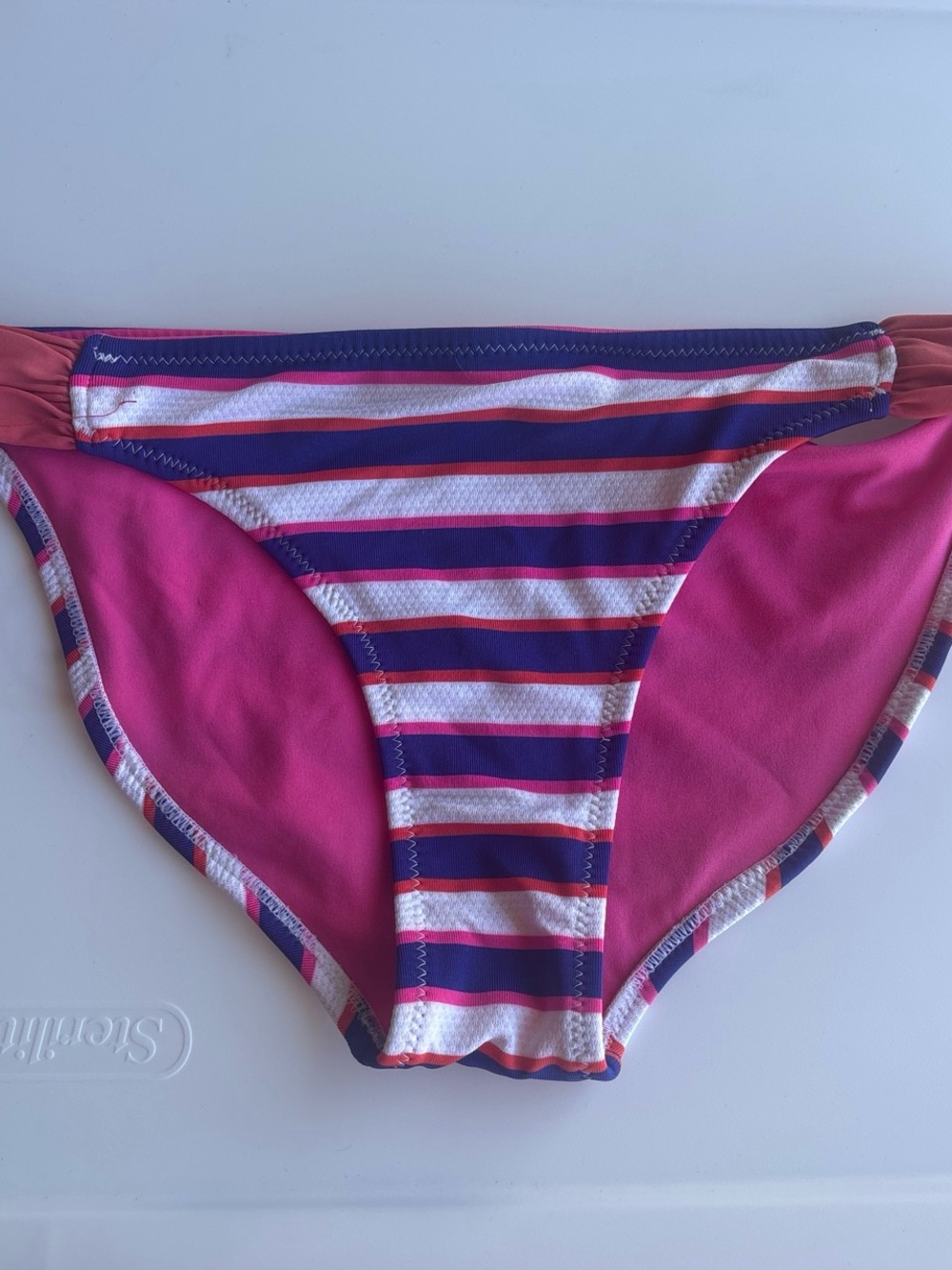 Striped Pink & Navy Women’s Swim Bikini Bottom